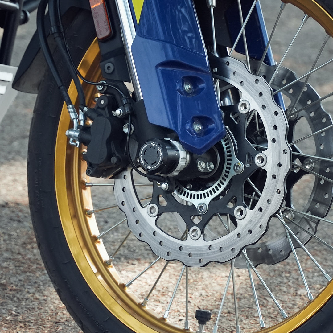 Legundary Custom Rotex Front Wheel Slider for Suzuki V-Strom 800DE CNC Aluminium Black Silver Fork Axle Protector