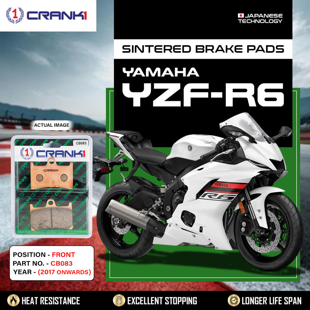 CRANK1 CB083 Sintered Front Brake Pads for Yamaha YZF-R6 2017 Onwards Supersport Motorcycle