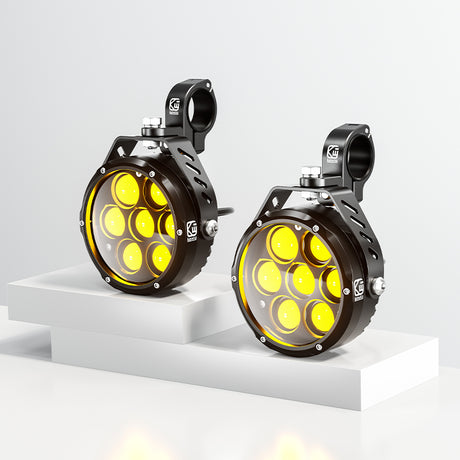 LBC Moto Kewig K7 180W motorcycle auxiliary lights 18000 lumens LED fog lights dual color waterproof spotlight
