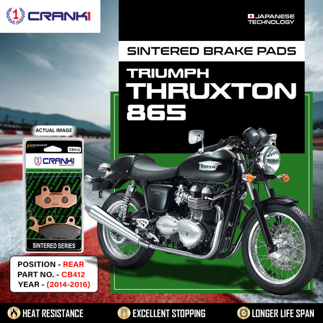 CRANK1 CB412 Sintered Rear Brake Pads for Triumph Thruxton 865 2014-2016 LEGUNDARY Custom