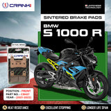 CRANK1 CB427 sintered front brake pads for BMW S 1000 R 2021-2022 high performance motorcycle brake pads