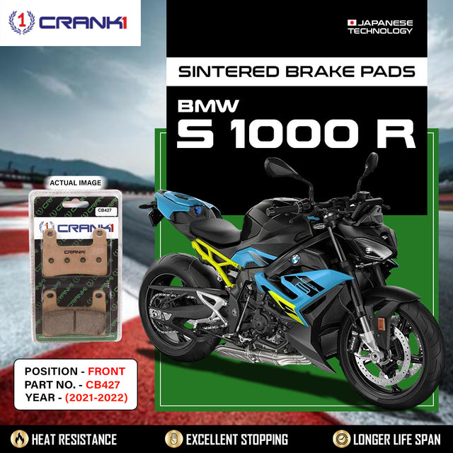 CRANK1 CB427 sintered front brake pads for BMW S 1000 R 2021-2022 high performance motorcycle brake pads