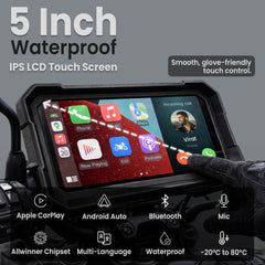 Autofy Motoplay 5 Inch Waterproof Motorcycle Navigation CarPlay Screen with Quick Detachable Mount
