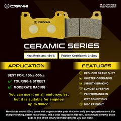 CRANK1 CRM8609 Ceramic Front Brake Pads for Aprilia RS 457