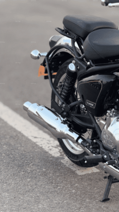 Rhino Racing C-V4 Peashooter stainless steel performance exhaust fitted for Royal Enfield Classic 650