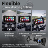 Autofy Motoplay 5 Inch Waterproof Motorcycle Navigation CarPlay Screen with Quick Detachable Mount