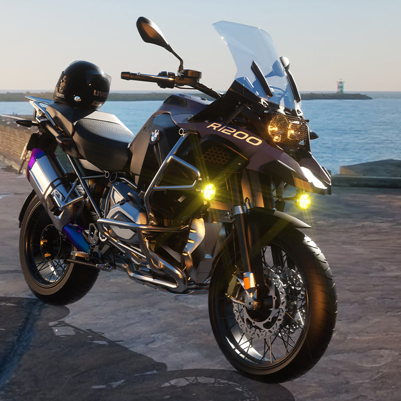 LBC Moto Kewig K7 180W motorcycle auxiliary lights 18000 lumens LED fog lights dual color waterproof spotlight