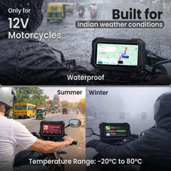 Autofy Motoplay 5 Inch Waterproof Motorcycle Navigation CarPlay Screen with Quick Detachable Mount