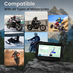Autofy Motoplay 5 Inch Waterproof Motorcycle Navigation CarPlay Screen with Quick Detachable Mount