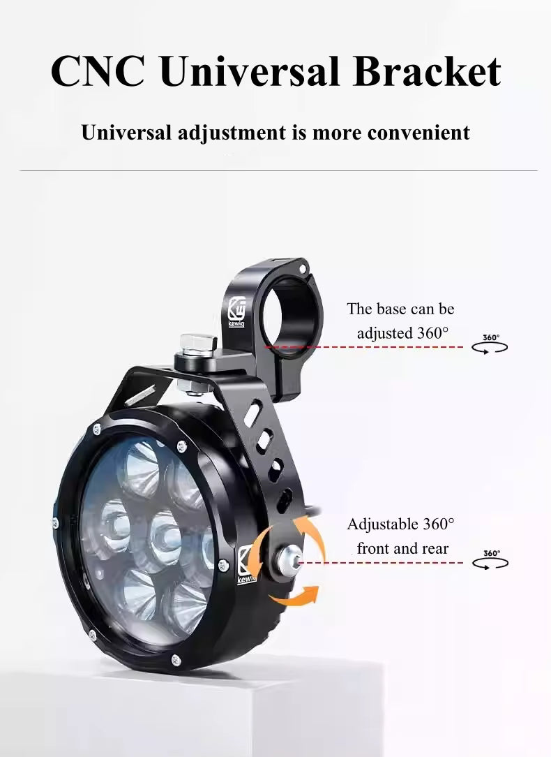 LBC Moto Kewig K7 180W motorcycle auxiliary lights 18000 lumens LED fog lights dual color waterproof spotlight