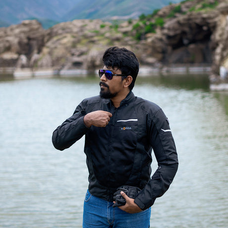 KORDA Edge 2.0 riding jacket in Black and Grey