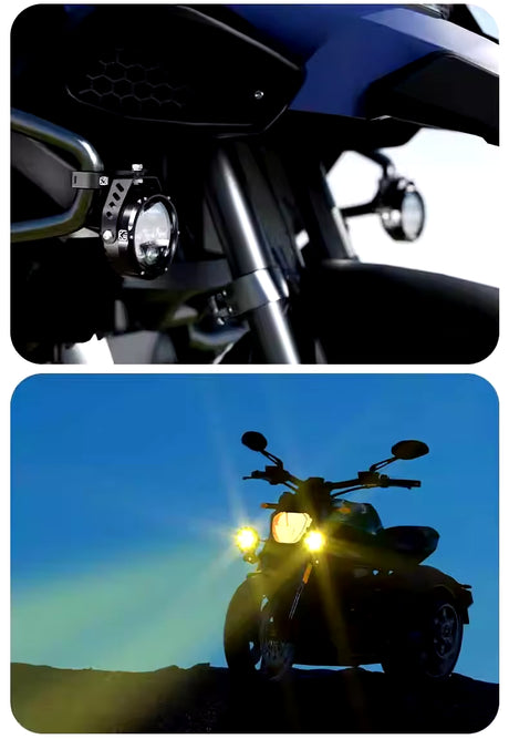 LBC Moto Kewig K7 180W motorcycle auxiliary lights 18000 lumens LED fog lights dual color waterproof spotlight