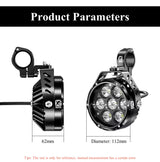 LBC Moto Kewig K7 180W motorcycle auxiliary lights 18000 lumens LED fog lights dual color waterproof spotlight