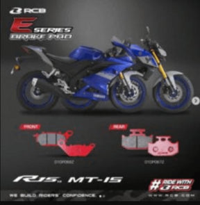 RCB E-Series organic rear disc brake pads 01DP067Z for Yamaha motorcycles