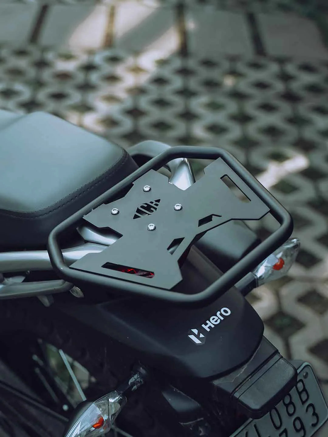 Legundary Custom carrier plate for Hero Xpulse 200 BS4 BS6 black mild steel luggage rack