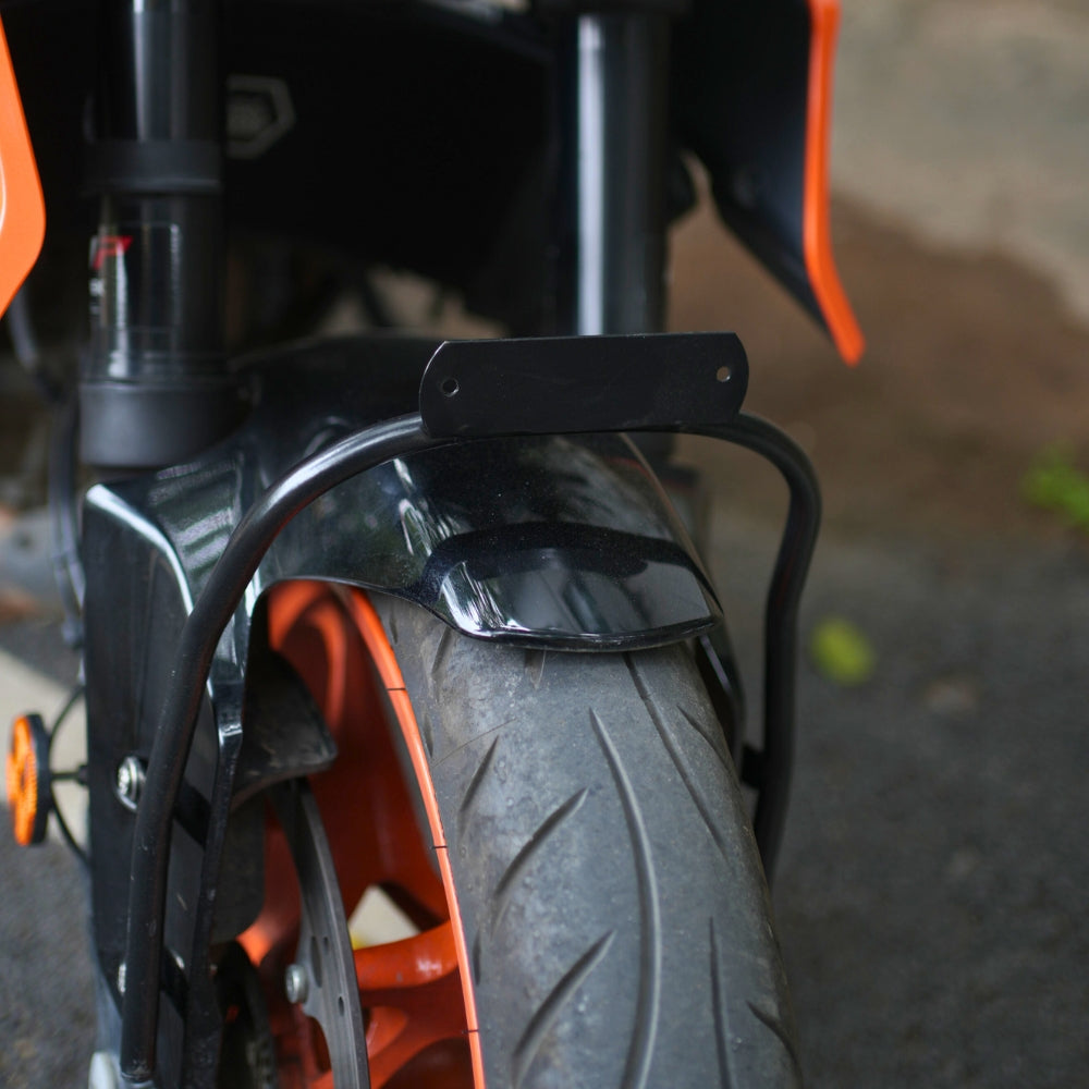 Hyperrider Front Number Plate Relocator for KTM Duke 390 Gen 3 Front Fender Mount Black Orange