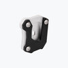 Legundary Custom Fortis side stand base for Honda NX500 in silver aluminium, foot extension plate designed for stable parking support and enhanced ground grip.