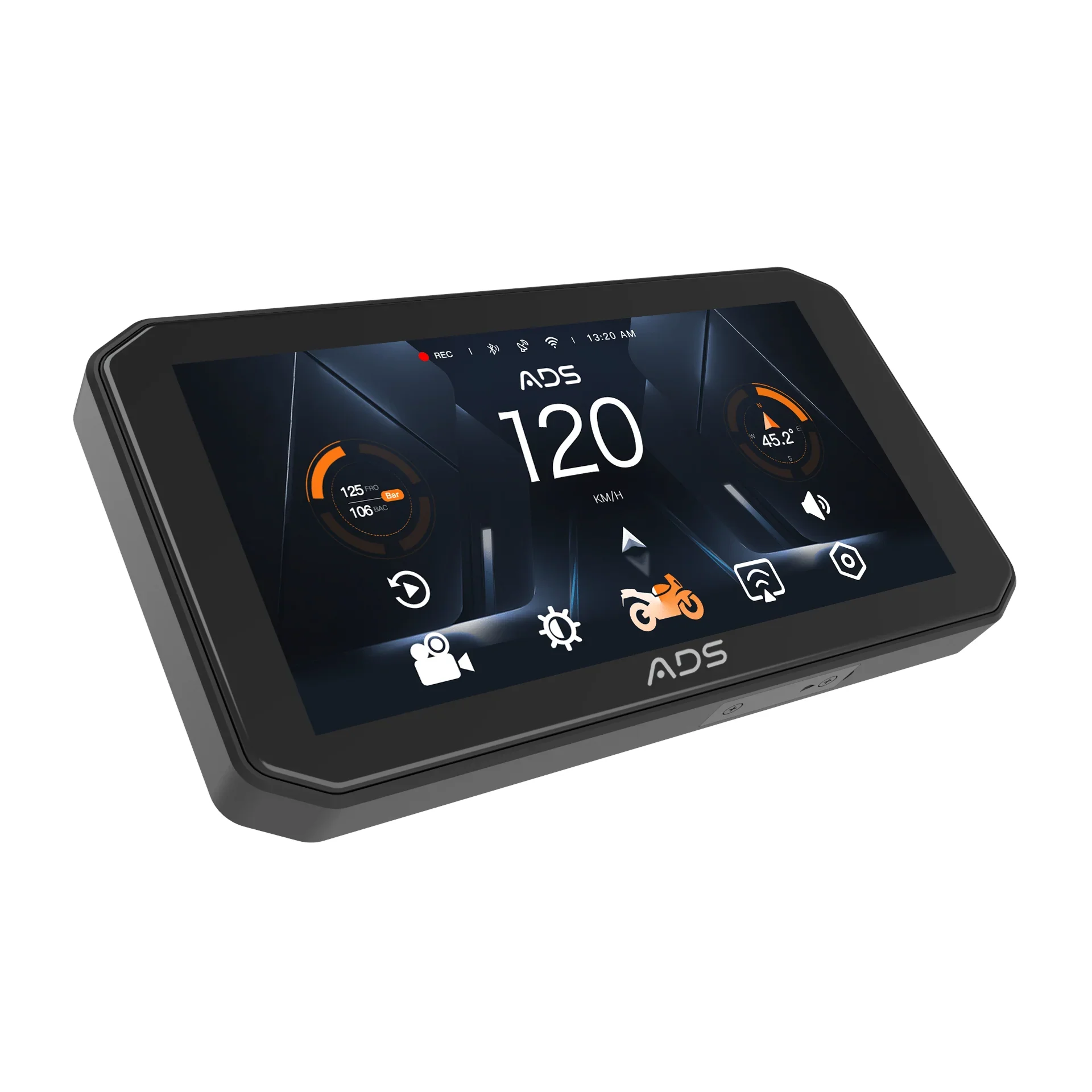 ADS ROVER Pro 6.25 inch Motorcycle CarPlay Android Auto Display with Dual 2K Cameras