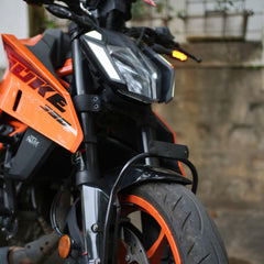 Hyperrider Front Number Plate Relocator for KTM Duke 390 Gen 3 Front Fender Mount Black Orange