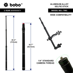 BOBO TM1 monopod motorcycle selfie stick action camera mount extendable for GoPro Insta360 bike vlogging