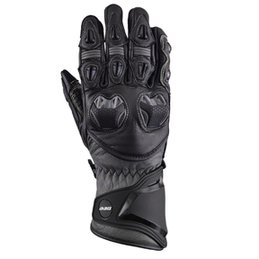 BBG TourPro Knox black and grey leather motorcycle riding gloves