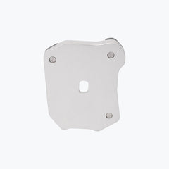 Legundary Custom Fortis side stand base for Honda NX500 in silver aluminium, foot extension plate designed for stable parking support and enhanced ground grip.