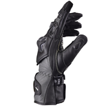 BBG TourPro Knox black and grey leather motorcycle riding gloves