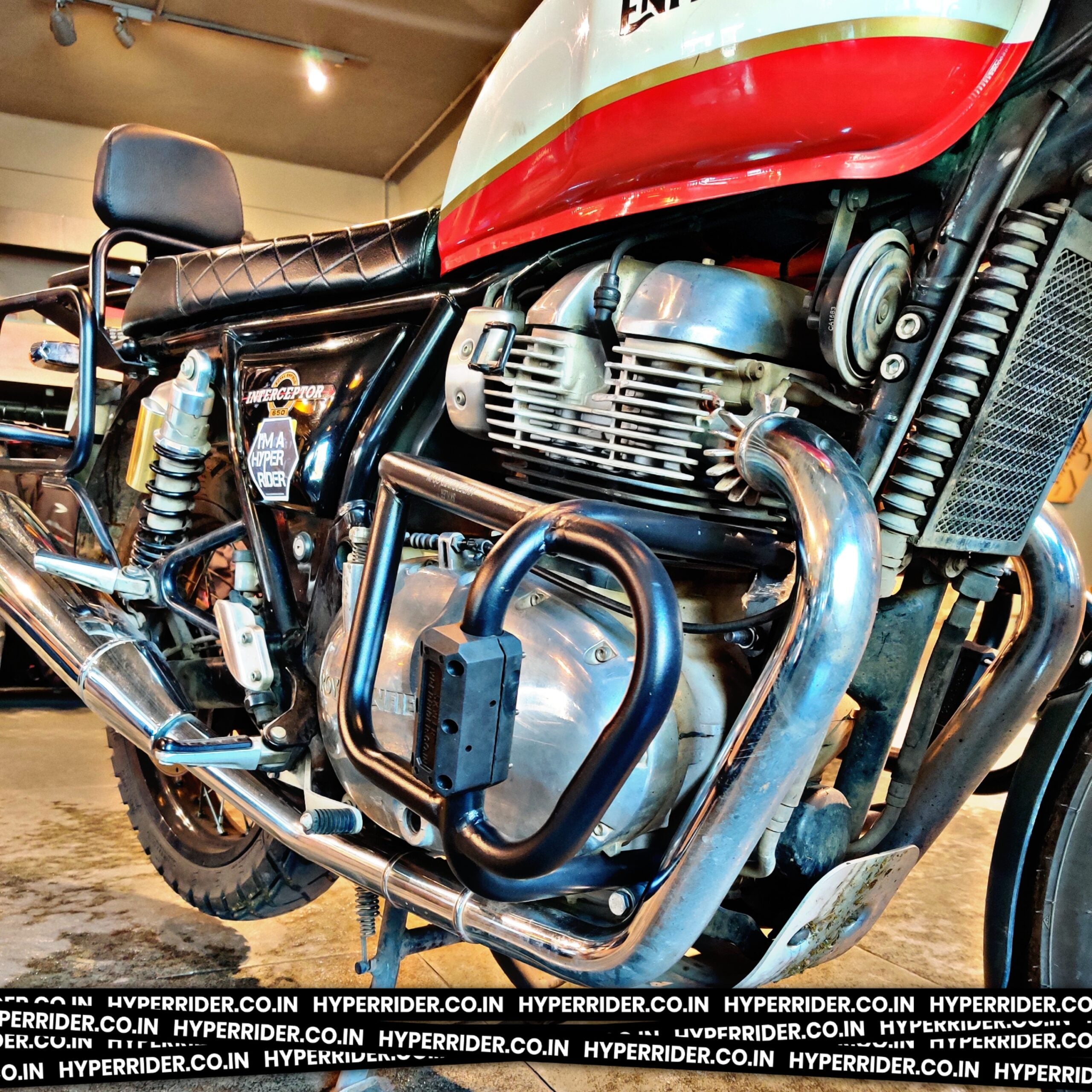 Hyperrider Royal Enfield Interceptor 650 Backrest with Helmet Lock