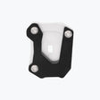 Legundary Custom Fortis side stand base for Honda NX500 in silver aluminium, foot extension plate designed for stable parking support and enhanced ground grip.