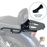 Auto Engina Top Rack with Backrest Adapter for Royal Enfield Meteor 350 with 13kg Luggage Capacity in Gloss Black