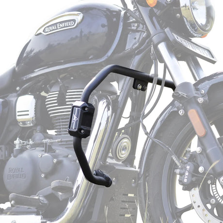 Auto Engina 27mm Crash Guard and Leg Guard for Royal Enfield Meteor 350 with Built-In Polyamide Sliders in Textured Black
