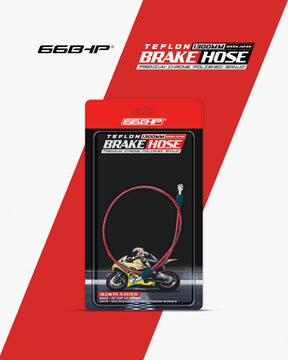 66BHP Teflon Brake Hose 1300mm Red Race Grade Brake Line