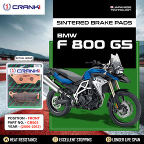 CRANK1 Sintered Front Brake Pads CB902 For BMW F 800 GS 2006-2012 Motorcycle
