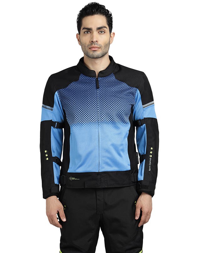 Royal Enfield High Street Eco CE L2 Riding Jacket in Blue and Grey