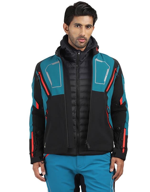 Royal Enfield Streetwind Eco 2 Riding Jacket in Yellow Navy and Olive