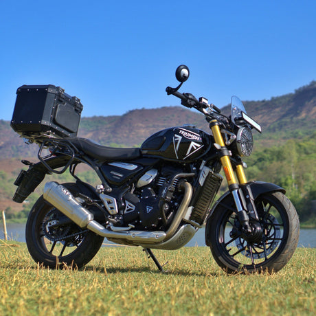 Auto Engina 42L Aluminium Top Box for Triumph Speed 400 with Inner Bag and Backrest Black