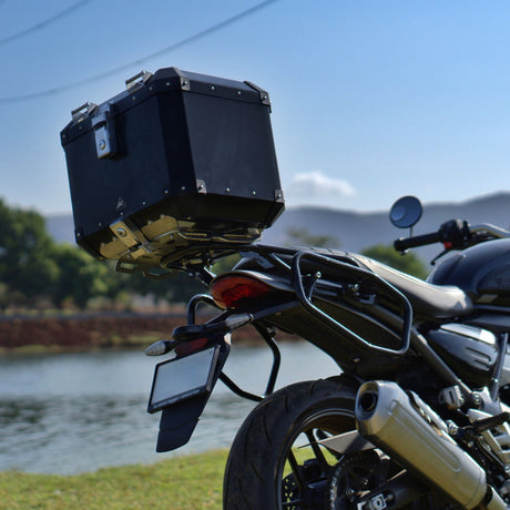 Auto Engina 42L Aluminium Top Box for Triumph Speed 400 with Inner Bag and Backrest Black