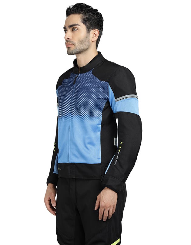 Royal Enfield High Street Eco CE L2 Riding Jacket in Blue and Grey