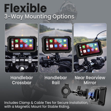 Autofy Motoplay Pro 5 Inch Waterproof Motorcycle Navigation Screen with TPMS and Wireless CarPlay