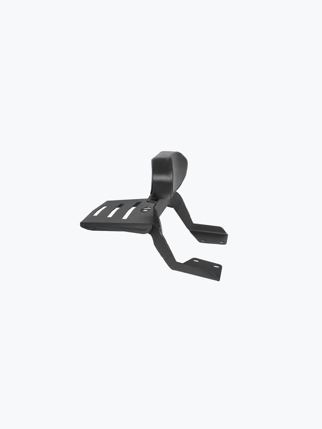 Legundary Custom Hunter 350 back rest with carrier black mild steel Rexine pillion support