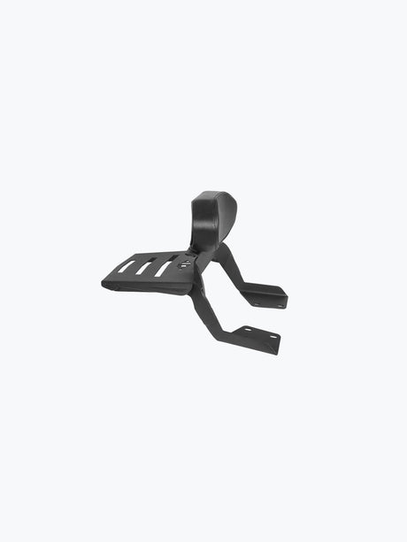 Legundary Custom Hunter 350 back rest with carrier black mild steel Rexine pillion support