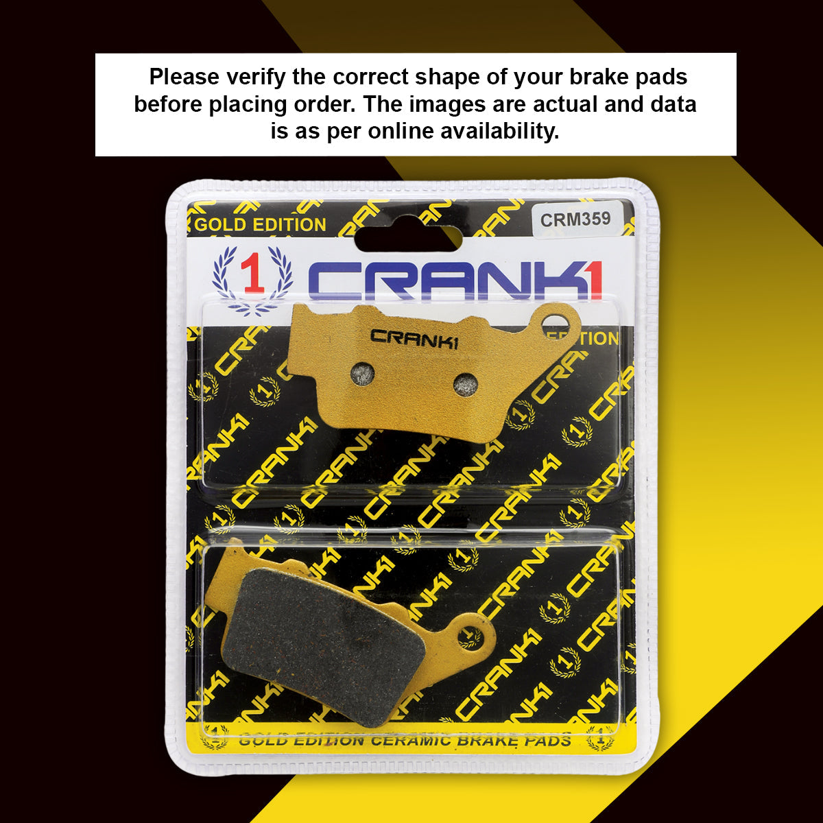 CRANK1 CRM359 Ceramic Rear Brake Pads for Husqvarna Svartpilen 250 2024 Onwards