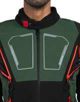 Royal Enfield Streetwind Eco 2 Riding Jacket in Yellow Navy and Olive