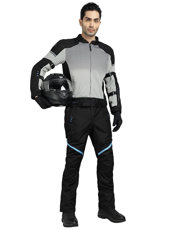 Royal Enfield High Street Eco CE L2 Riding Jacket in Blue and Grey