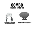 Legundary Custom Carrier LCB Backrest Combo Triumph Speed 400 Black Silver Rexine Comfort Setup