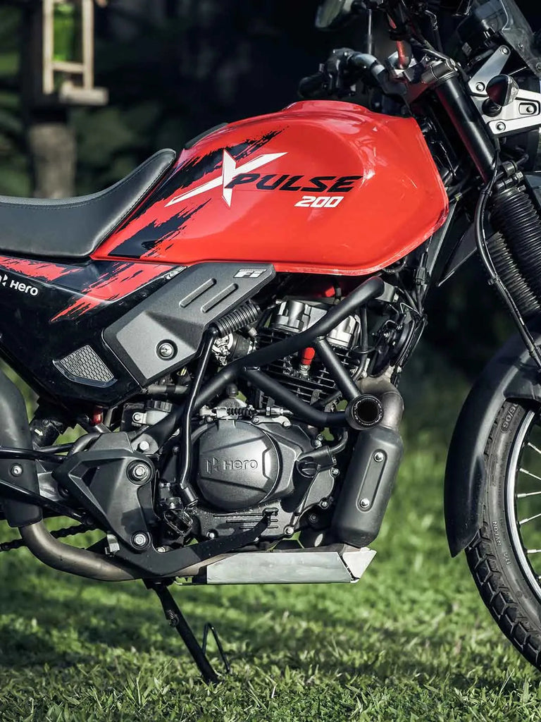 Legundary Custom Xplorer crash guard with slider for Hero Xpulse 200 BS6 black mild steel engine guard