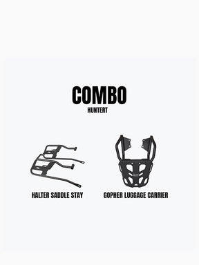 Legendary Custom Hunter Gopher Luggage Carrier & Halter Saddle Stay Combo – Durable Rear Motorcycle Luggage Support