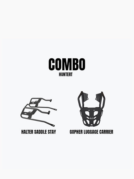 Legendary Custom Hunter Gopher Luggage Carrier & Halter Saddle Stay Combo – Durable Rear Motorcycle Luggage Support