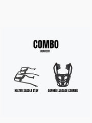 Legendary Custom Hunter Gopher Luggage Carrier & Halter Saddle Stay Combo – Durable Rear Motorcycle Luggage Support
