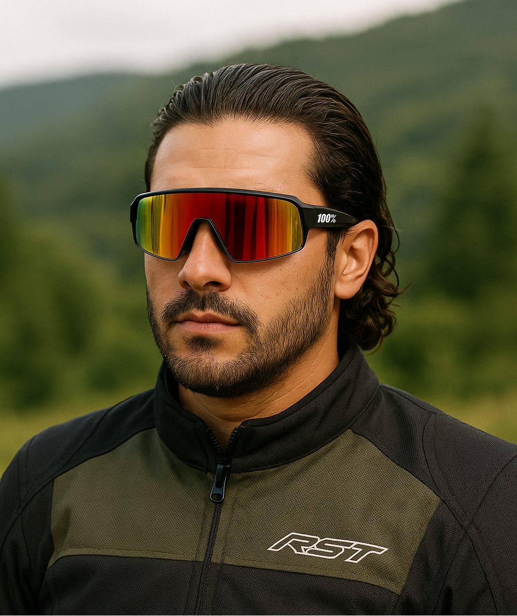 100% Aerocraft Performance Sport and Cycling Sunglasses Red Lens with 2 Extra Lenses UV400